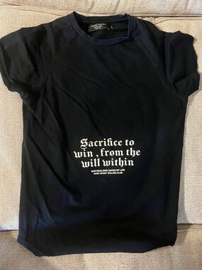 Darc Sport Black Short Sleeve Tee with White Gothic Print